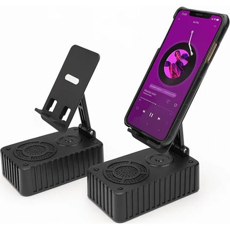TrAdE Shop Traesio - Supporto Per Cellulare Con Altoparlante Wireless Portatile Regolabile Scrivania Kms-z513 - (1/5)