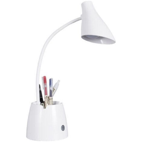 Lampe de Bureau, Lampe de Bureau Led Dimmable avec 3 Modes d'éclairage, 2000mAh Rechargeable Lampe Bureau Enfant avec Porte-stylo et Support Téléphone, Protection des Yeux et Col de Cygne Flexi (1/5)