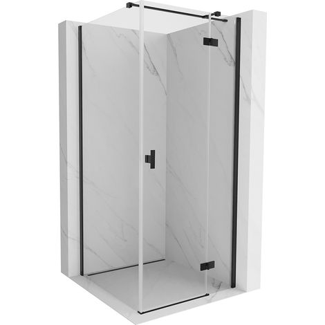 Mexen Mist H T Duschkabine, rechts aufschlagend, 95 x 95 cm, transparent, schwarz - 8A5T-095-095-70-00-P (1/5)