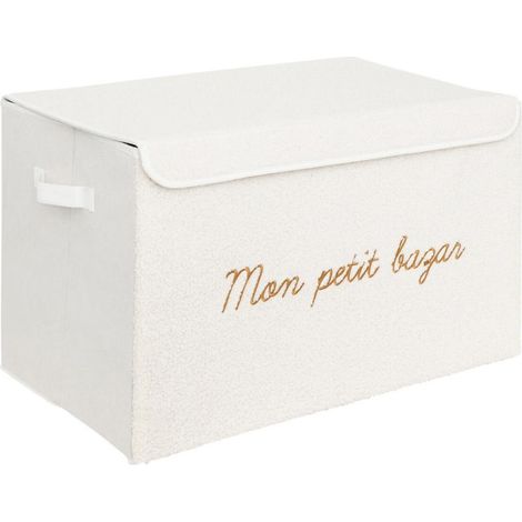 Coffre de Rangement Enfant "Bouclette" 57cm Blanc (1/5)