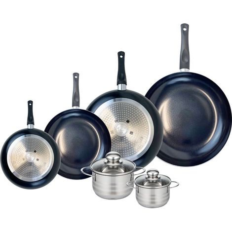 Ensemble de 4 Poêles de cuisson 20, 24, 28 et 32 cm et 2 faitouts 12 et 14 cm Elo Prima Brillant (1/5)