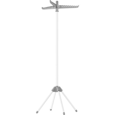Étendoir à Linge Parapluie Pliable, 3 Bras Rotatifs, Capacité 27 Vêtements, 63 x 63 x 156.5 cm, Blanc (1/5)