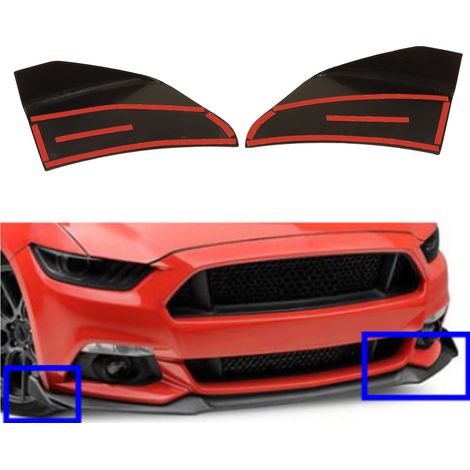 Frontstoßstangenlippe (links und rechts), Stoßstangendiffusor, Frontspoiler, kleine Kotflügelschutzleisten für Ford Mustang 2015-2017 (1/5)