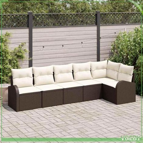 Salon de jardin modulable - FAFEICY - Modulaire - Marron - Poly rotin - 6 places (1/5)
