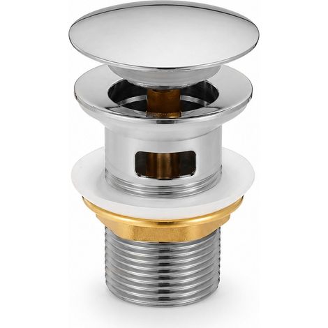 Válvula Click Clack para lavabo con rebosadero acero inoxidable Cromo