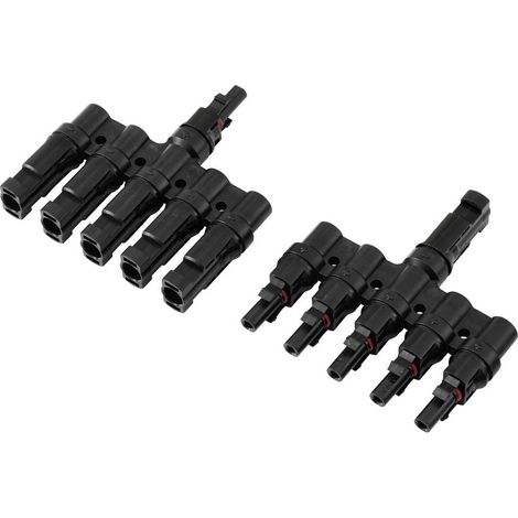 Kit di connettori di derivazione PV a 5 ingressi TC-13805804 Nero TRU COMPONENTS Contenuto: 2 pz. (1/4)
