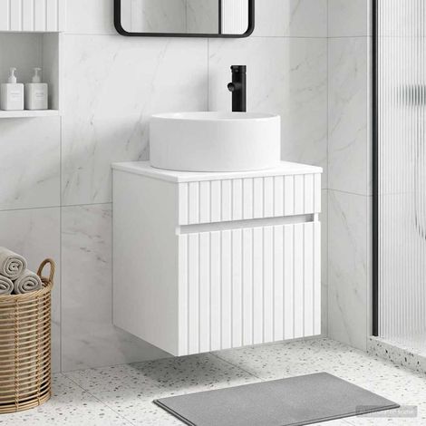 vidaXL Mobile lavabo da parete Bianco Lucido 49 x 44,5 x 65,5 cm