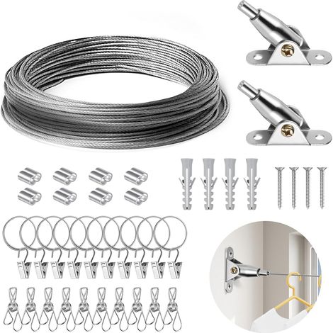 10M Cable pour Rideaux, 2mm, 304 Acier Inoxydable, Réglable Câble (1/5)