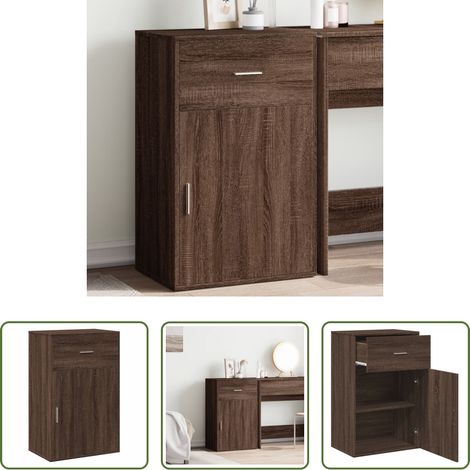 Holzkommode - Beistellschrank Braun Eichen-Optik 56,5x39x90 cm Holzwerkstoff (1/5)