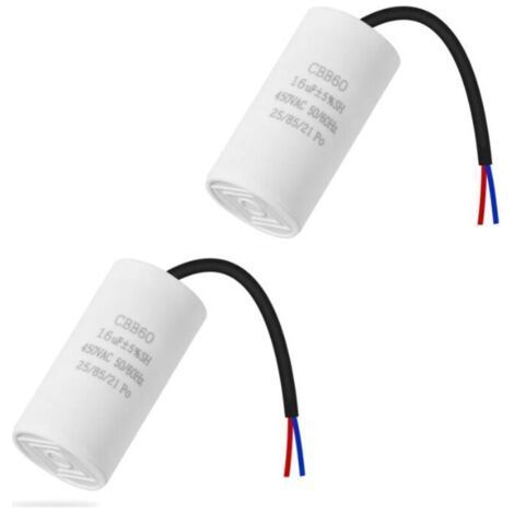 CBB60 16µF 50/60Hz Anlaufkondensator, Motorkondensator, Mikrofarad-Kondensator mit Draht (1/4)