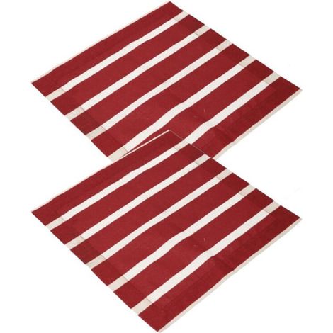 Set de 2 servilletas bordeaux y crema 40x40