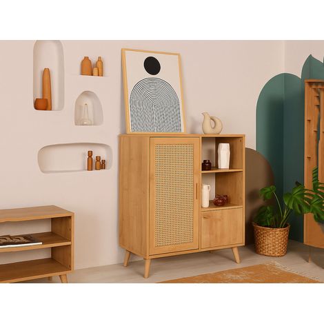 Dmora - Kommode Dfrigeri, Wohnzimmerbuffet, Wohnzimmer-Sideboard, Moderne Küchen-Speisekammer, 90x40h110 cm, Eiche (1/5)