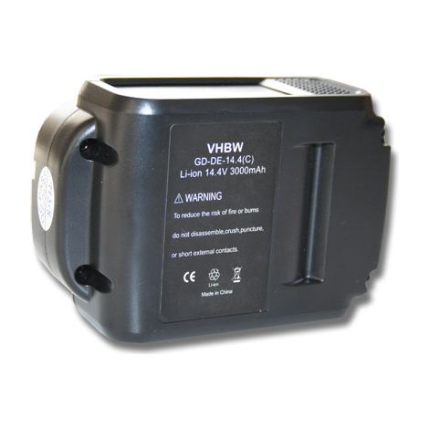 vhbw Akku kompatibel mit Dewalt DCB143 DCD720N, DCB090, DCD730C, DCD720, DCB145, DCD730, DCD720C1 Werkzeug (3000 mAh, Li-Ion, 14,4 V) (1/2)