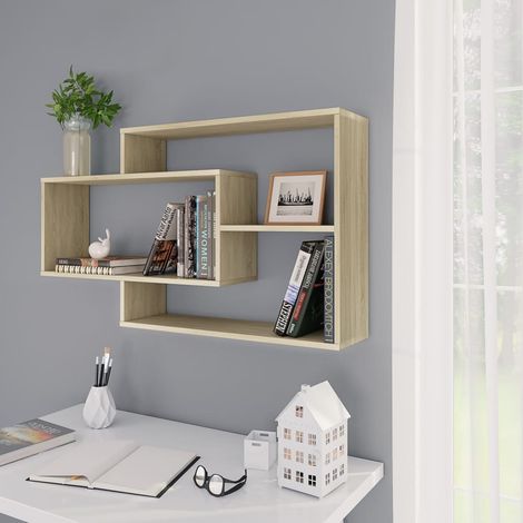 vidaXL Mensole a Muro Rovere Sonoma 104x20x58,5cm in Legno Multistrato