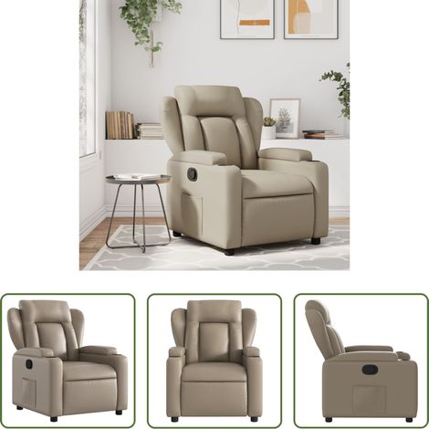 vidaXL Siège - Fauteuil inclinable Cappuccino Similicuir (1/5)