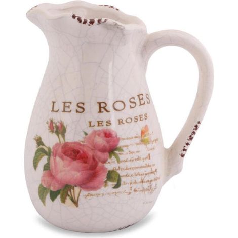Brocca in ceramica vintage Rose, 13 cm, stile shabby chic. (1/3)