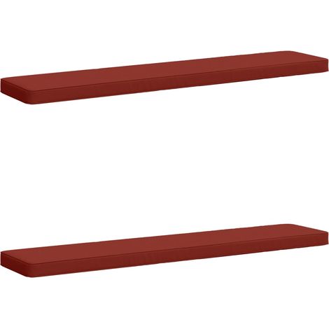 Coussins de banc 2 pièces VUGHT 2 pcs 100 % polyester Rouge vidaXL