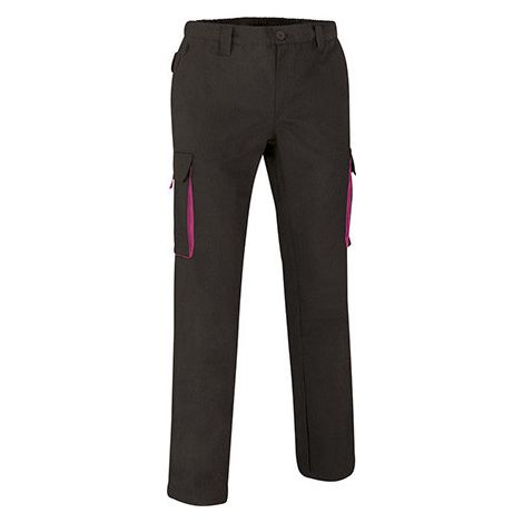 Pantalón de trabajo multibolsillos diseño bicolor Thunder VALENTO XL Negro/Rosa magenta
