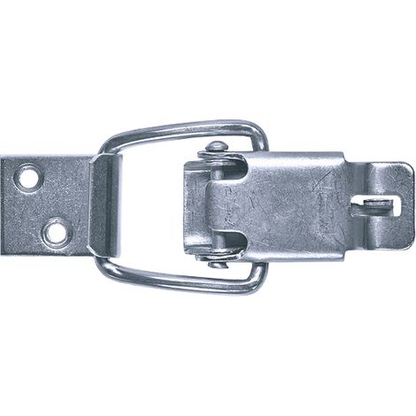 GOEBEL - 100 x Grenouillères avec porte cadenas Acier inoxydable A2 2/50 - autofermeture Trou pour rivet 4,1 mm (1/5)