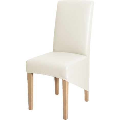 Housse pour fauteuil XXL, hauteur de dossier 60-75 cm, en similicuir crème