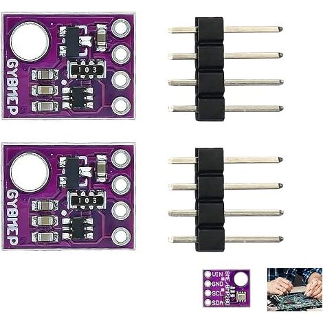 2 Pièces Capteur BMP280, Module Capteur BMP280 I2C/SPI 5V, Capteur Température Humidité Pression, Précis et Faible Conso, Compatible avec Arduino, Raspberry Pi et ESP32, pour Station Météo, Altimètre (1/5)
