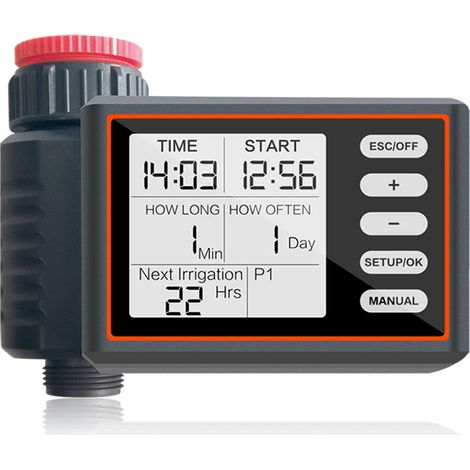 Contrôleur irrigation auto intelligent pour maison jardin balcon mur végétal, minuterie arrosage, écran LCD, 4 programmes (1/5)