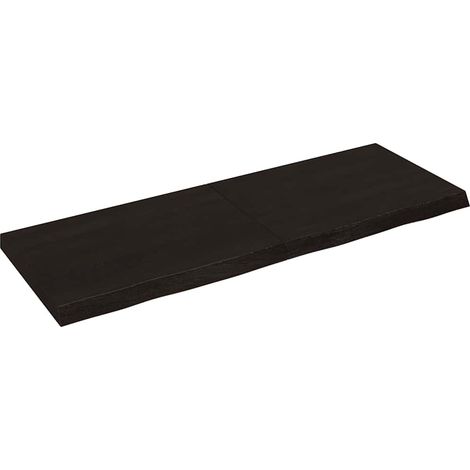 Wandregal Dunkelbraun 140x50x(2-6)cm Massivholz Eiche Behandelt