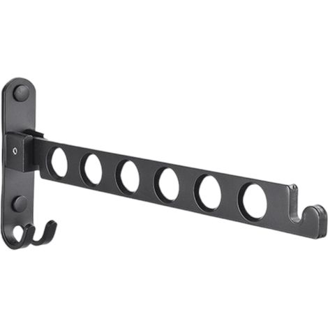 Séchoir à linge pliable, sans perforation 31cm, 6 trous noir, convient pour balcon (1/5)