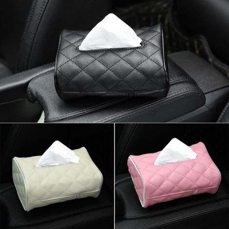Support de mouchoirs de Voiture en Cuir synthétique pour appuie-tête de siège arrière de Voiture, boîte à mouchoirs à Suspendre pour Voiture Universelle (3pcs) (1/5)