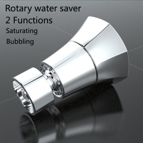 Robinet d'aérateur à économie d'eau, 2 buses de robinet, robinet d'aérateur, adaptateur de buse de douche rotatif, adaptateur de filtre, couleur argent (1/5)