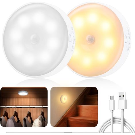 Lampe Détecteur de Mouvement Interieur, rechargeable sans fil, 3 Modes, éclairage (1/5)
