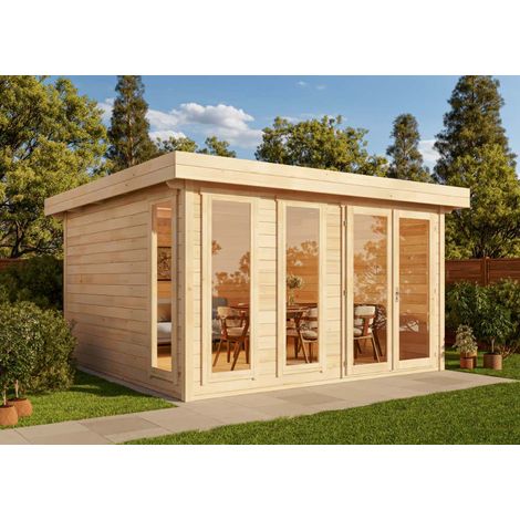 Abri de jardin Aldo B Naturel , 28 mm Épaisseur paroi 455 x 420 cm