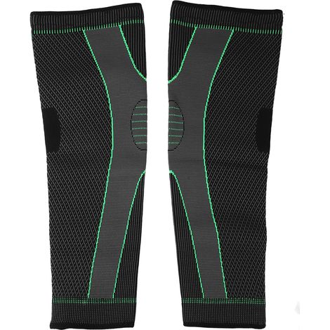 Genouillères De Sport - Protection Étendue Tricotée - Motif Ondulé Antidérapant - Pour Running Et Travail - Taille XL 48cm - Vert (1/5)