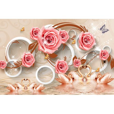 Papier peint panoramique - Roses - 130 cm x 87 cm (1/2)
