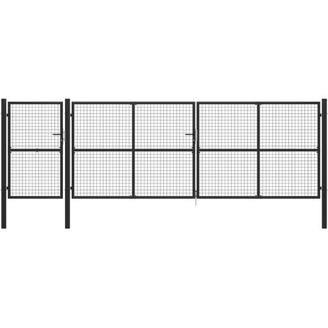 Portail de jardin Acier 500 x 150 cm Anthracite vidaXL (1/5)