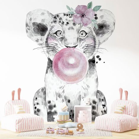 Papier peint panoramique Enfants - Lion Chewing-Gum - 130 cm x 84 cm (1/4)