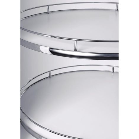 VS COR Wheel Pro Drehteller für Eckschrank Organizer - Rondell Küchenschrank drehbar 3/4-Kreis, KB 900mm, weiß/chrom