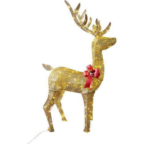 Dekoration MagicHome Weihnachten, Hirsch, Rentier, 150 LED warmweiß, IP44, Außenbereich, 70x28x150 cm (1/2)