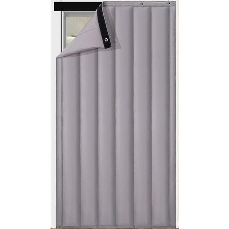 90x210cm Gris Argent Thermique Isolation Phonique Rideau De Porte, Épaissir PU Panneaux De Imperméable Rideau De Partition De Climatiseur Chambre (1/5)