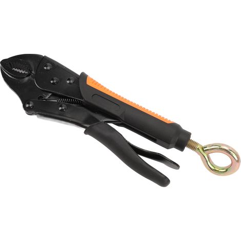 Feststellklemmen mit einstellbarem Anpressdruck, gebogene Backen aus Kohlenstoffstahl für Metall- und Holzbearbeitung, 10 Zoll (1/5)