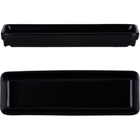 Assiette à Sushi en Céramique Longue Noire pour Restaurants Plat Snack Décoratif Vaisselle Maison (1/5)