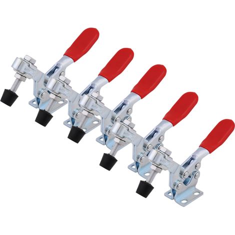 Lot de 5 pinces à genouillère à dégagement rapide GH-225-D, fixation horizontale, capacité de maintien de 227 kg (1/5)