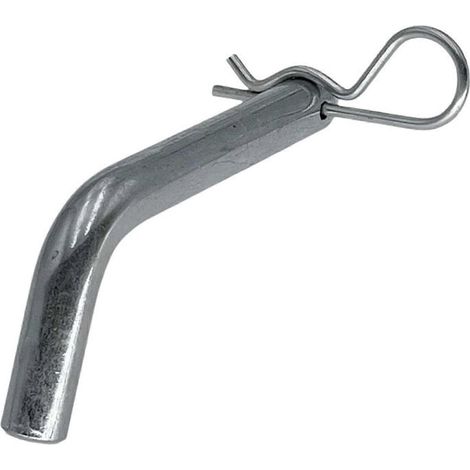 Goupille d'attelage avec clip, diamètre 5/8", finition zinguée, compatible avec les chariots. (1/5)