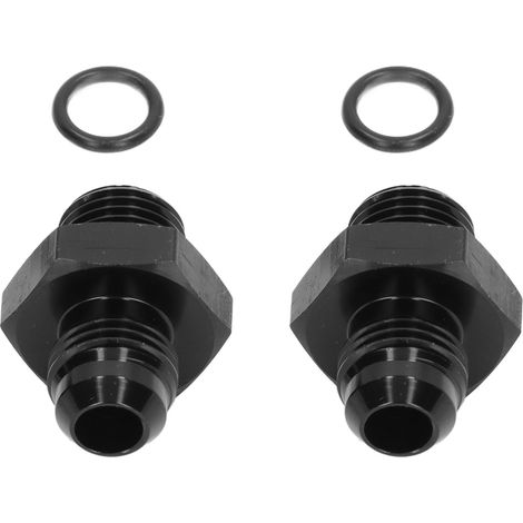 Jeu de joints toriques ORB6 vers AN6 en aluminium noir pour raccord de conduite de carburant, collecteur d'admission et d'échappement du refroidisseur d'huile (1/5)