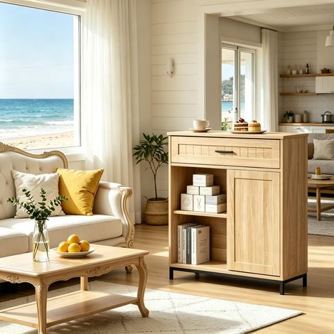 Meuble de rangement style nordique – buffet de cuisine, meuble de salon et meuble de rangement pour salle de bain (meuble de rangement uniquement)