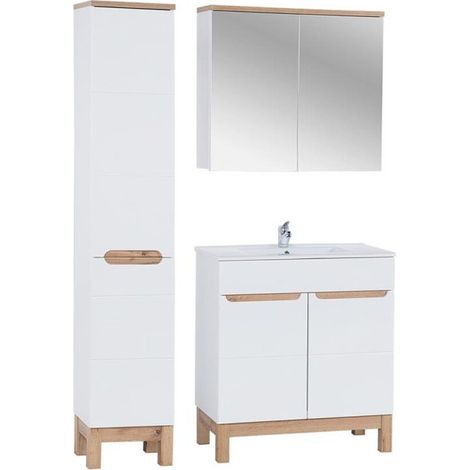 Ensemble de salle de bain 80 cm - 5 éléments - Cintra White - Livraison gratuite (1/5)