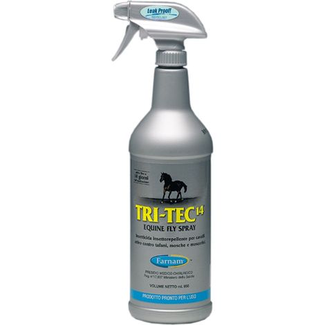 TRI-TEC 14 insectifuge insecticide pour chevaux contre les taons, les mouches et les insectes volants avec écran solaire 946 ml