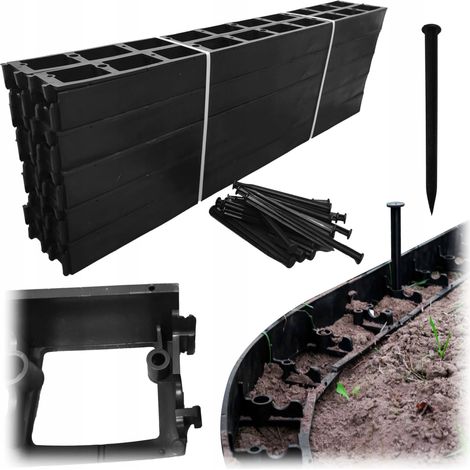 Bordure de jardin flexible en plastique recyclé 8 cm x 100 cm – délimitation soignée, durable et écologique pour pelouse, massifs et allées – installation rapide