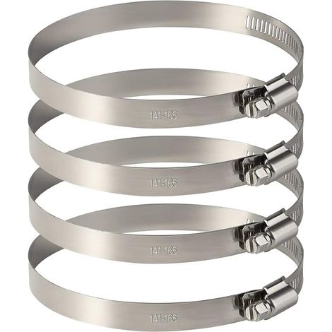 TUPARKA 4Pcs 150 mm Collier de Serrage Tuyau Ajustable en Acier Inoxydable Pour Fixer Souples Durites (141mm-165mm) (1/5)