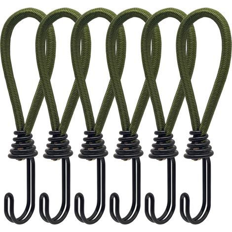 6pcs Tendeur en caoutchouc avec crochets en spirale pour Tentes, bâches, bannières en PVC, pavillons, trampolines, voile d'ombrage (1/5)
